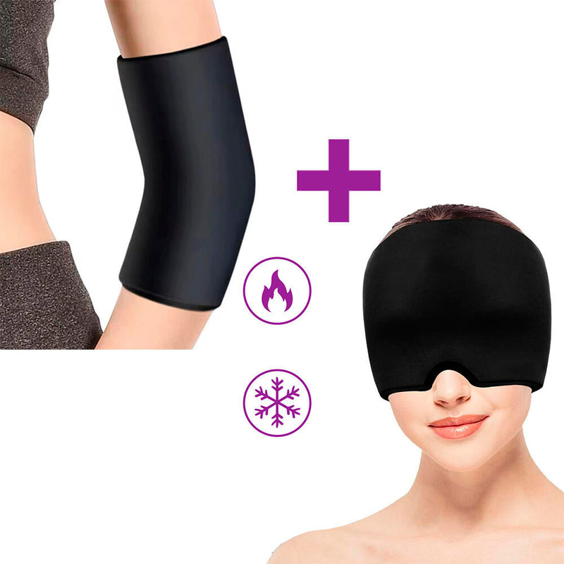Pack Cojín de gel para rodillos mixtos y Gorro de gel para tratamiento del dolor