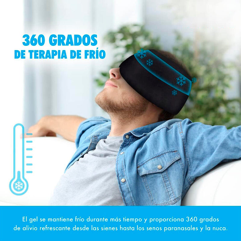 Pack Cojín de gel para rodillos mixtos y Gorro de gel para tratamiento del dolor
