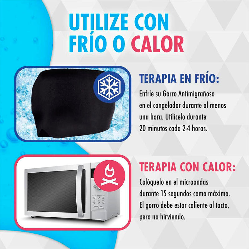 Pack Cojín de gel para rodillos mixtos y Gorro de gel para tratamiento del dolor