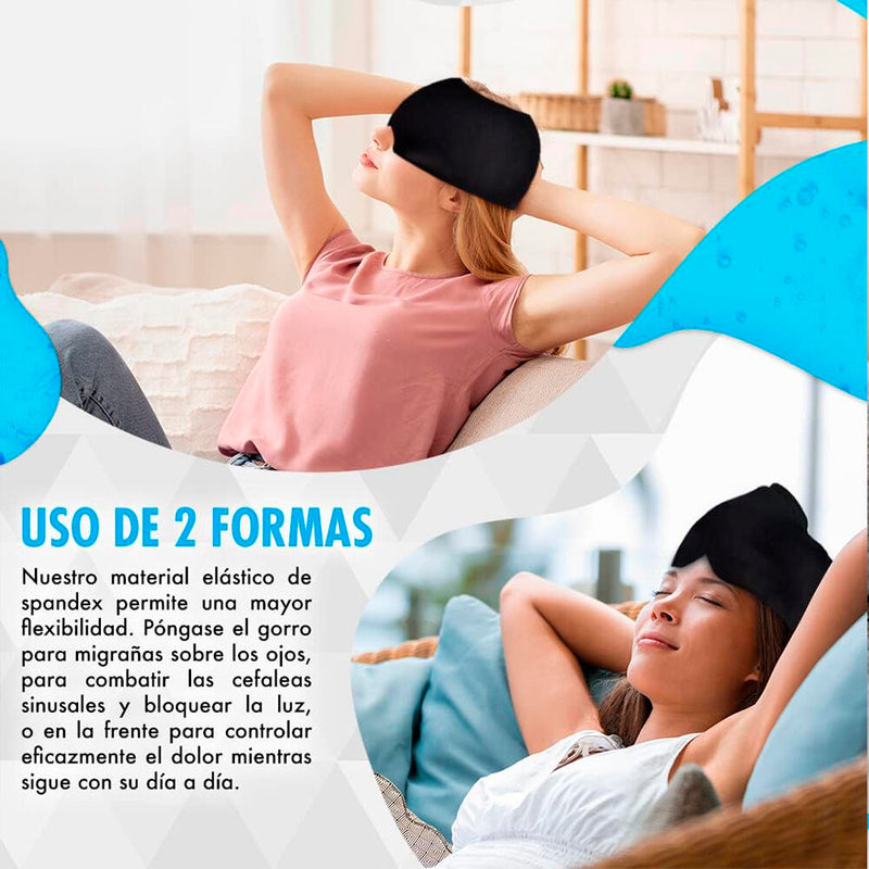 Pack Cojín de gel para rodillos mixtos y Gorro de gel para tratamiento del dolor